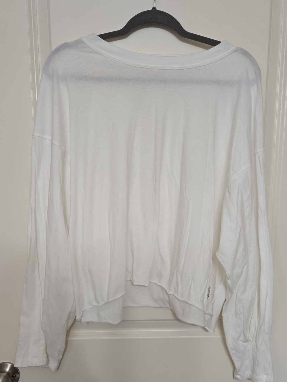 FP Movement by Free People White Raw-Hem Long Sleeve Tee